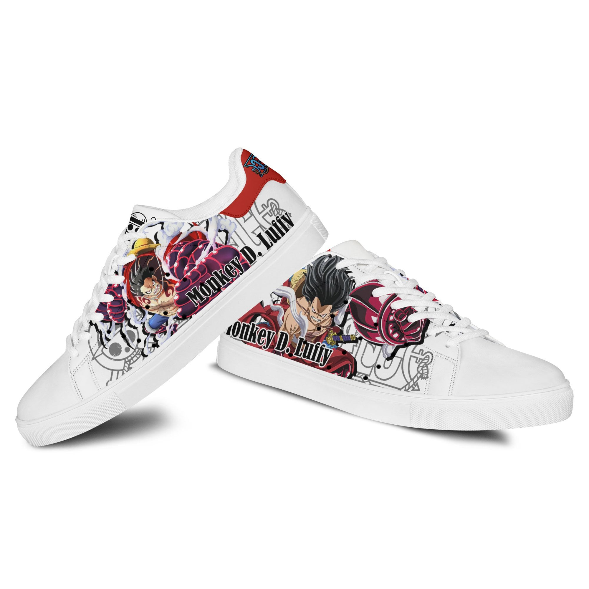 Monkey D Luffy Skate Sneakers Custom Anime One Piece Shoes Gift Idea