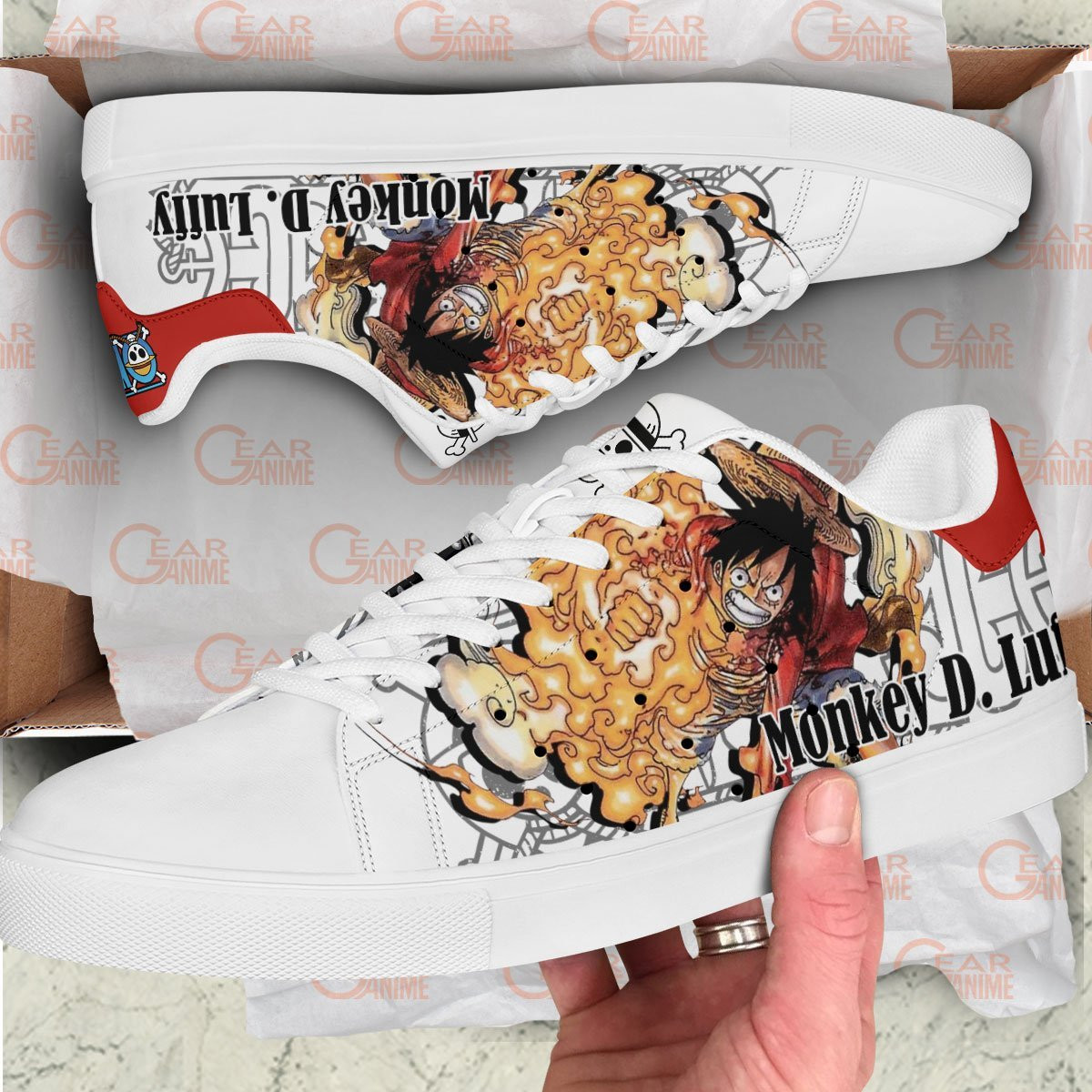Monkey D Luffy Skate Sneakers Custom Anime One Piece Shoes