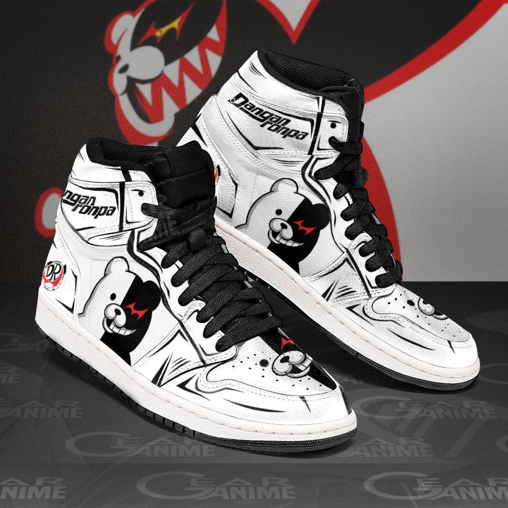 Monokuma JD1s Sneakers Danganronpa Anime Shoes, Air Jordan Hightop