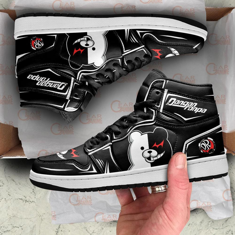 Monokuma JD1s Sneakers Danganronpa Anime Shoes, Air Jordan Hightop