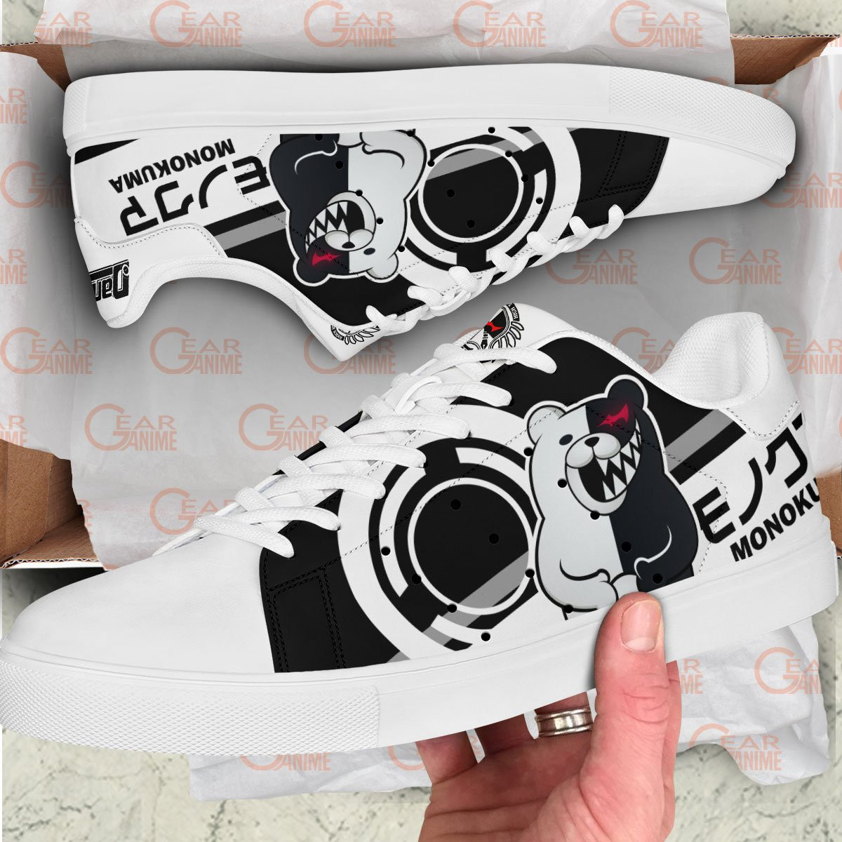 Monokuma Skate Sneakers Custom Anime Danganronpa Shoes