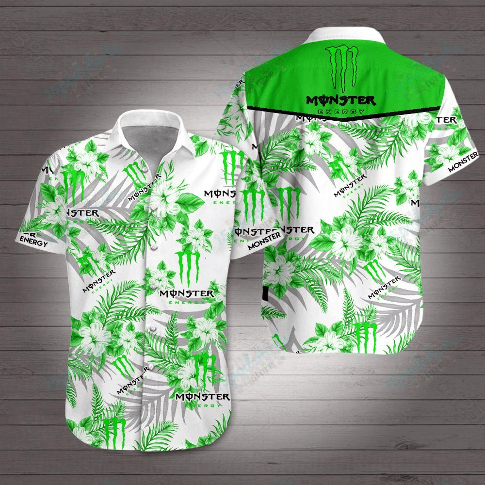 Monster Energy Style Hawaiian Aloha Shirt Hawaiian Beach