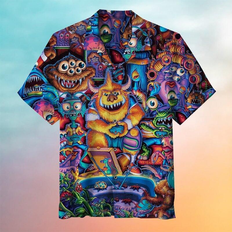 Monster Game Party Hawaiian Shirt For Men Women Adult HW6402