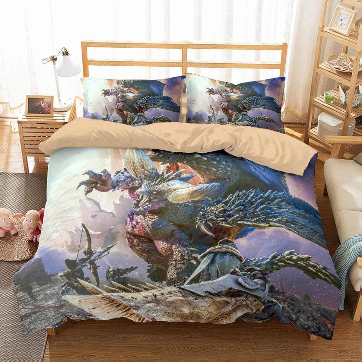Monster Hunter World 3D Customized Duvet Cover Bedding Set