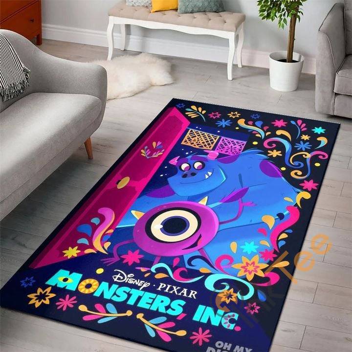 Monsters Disney Movies Living Room Designer Inspired Christmas Lover Rectangle Rug