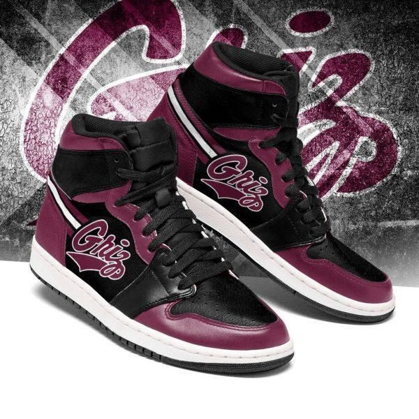Montana Grizzlies NCAA Sneakers Shoes Sport White Soles Black Shoes Leather High Top Air Jordan Sneaker, Air Jordan Hightop