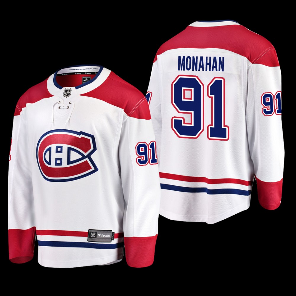 Montreal Canadiens #91 Sean Monahan White Away Breakaway Player Jersey