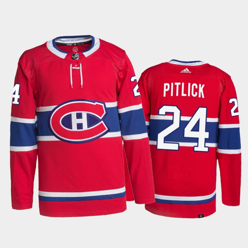 Montreal Canadiens 2022 Home Jersey Tyler Pitlick Red #24 Primegreen Uniform