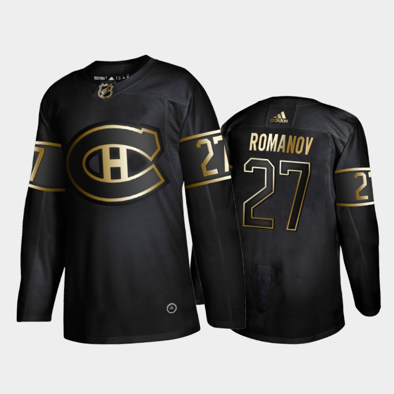 Montreal Canadiens Alexander Romanov #27 Golden Edition Black Jersey