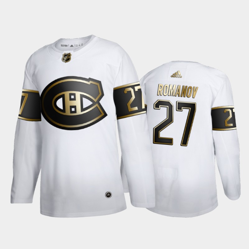 Montreal Canadiens Alexander Romanov #27 Golden Edition White Jersey