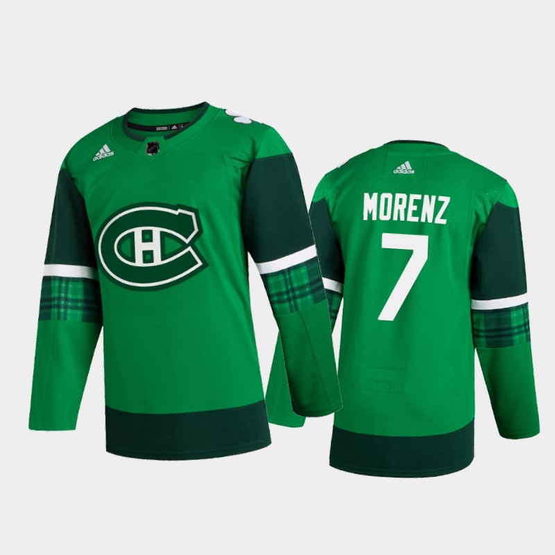 Montreal Canadiens Howie Morenz #7 2020 St. Patrick's Day Player Jersey Green