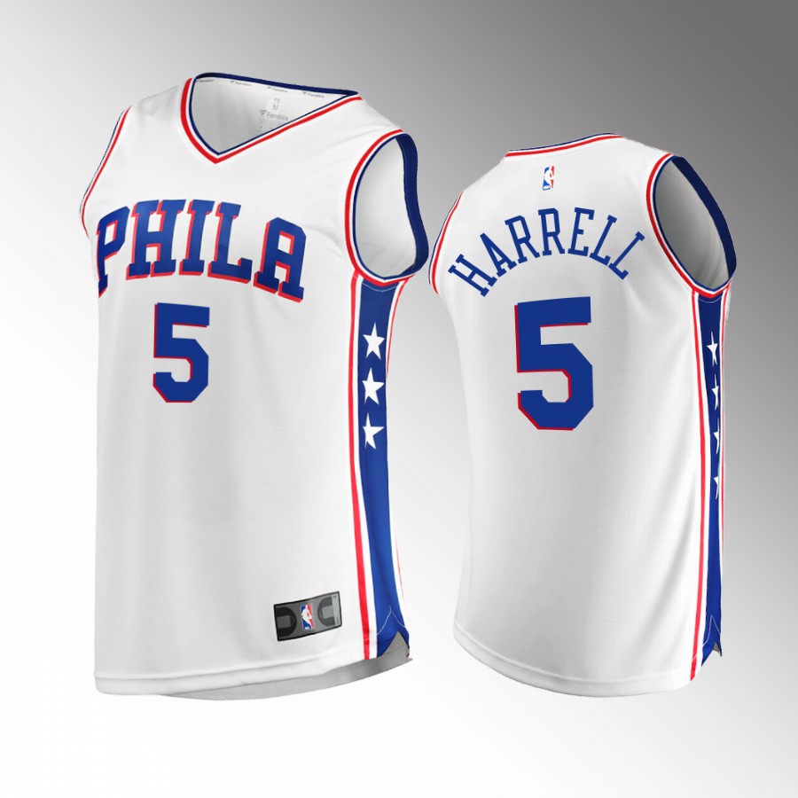 Montrezl Harrell 76ers #5 White Jersey Fast Break 2022-23 Association Edition