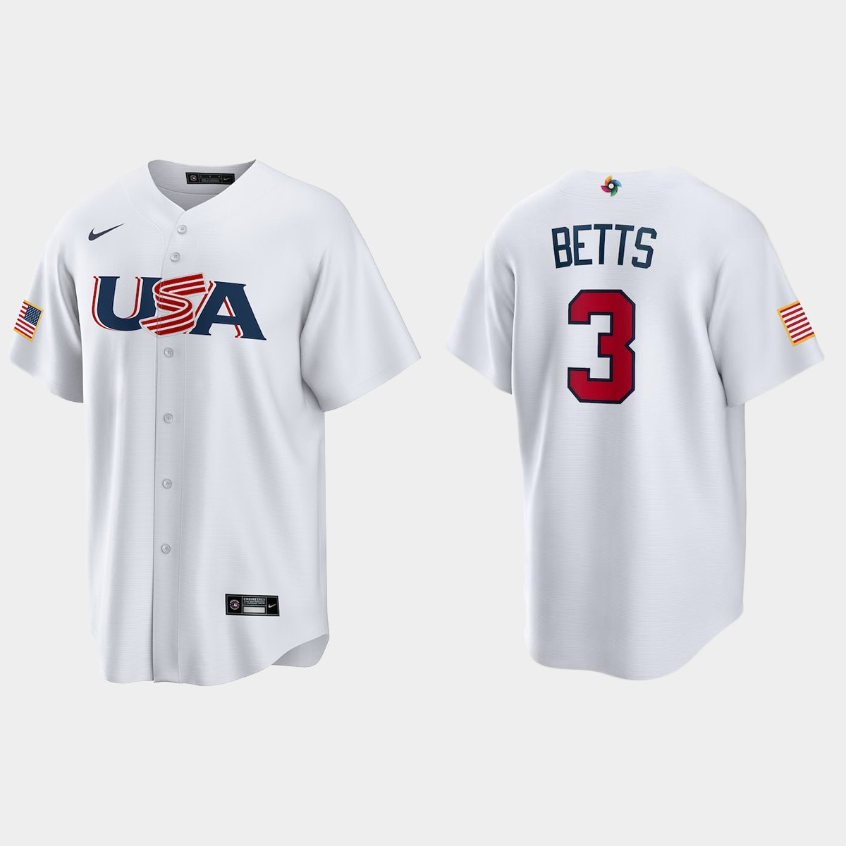 Mookie Betts Los Angeles Dodgers 2023 World Classic USA Jersey - White