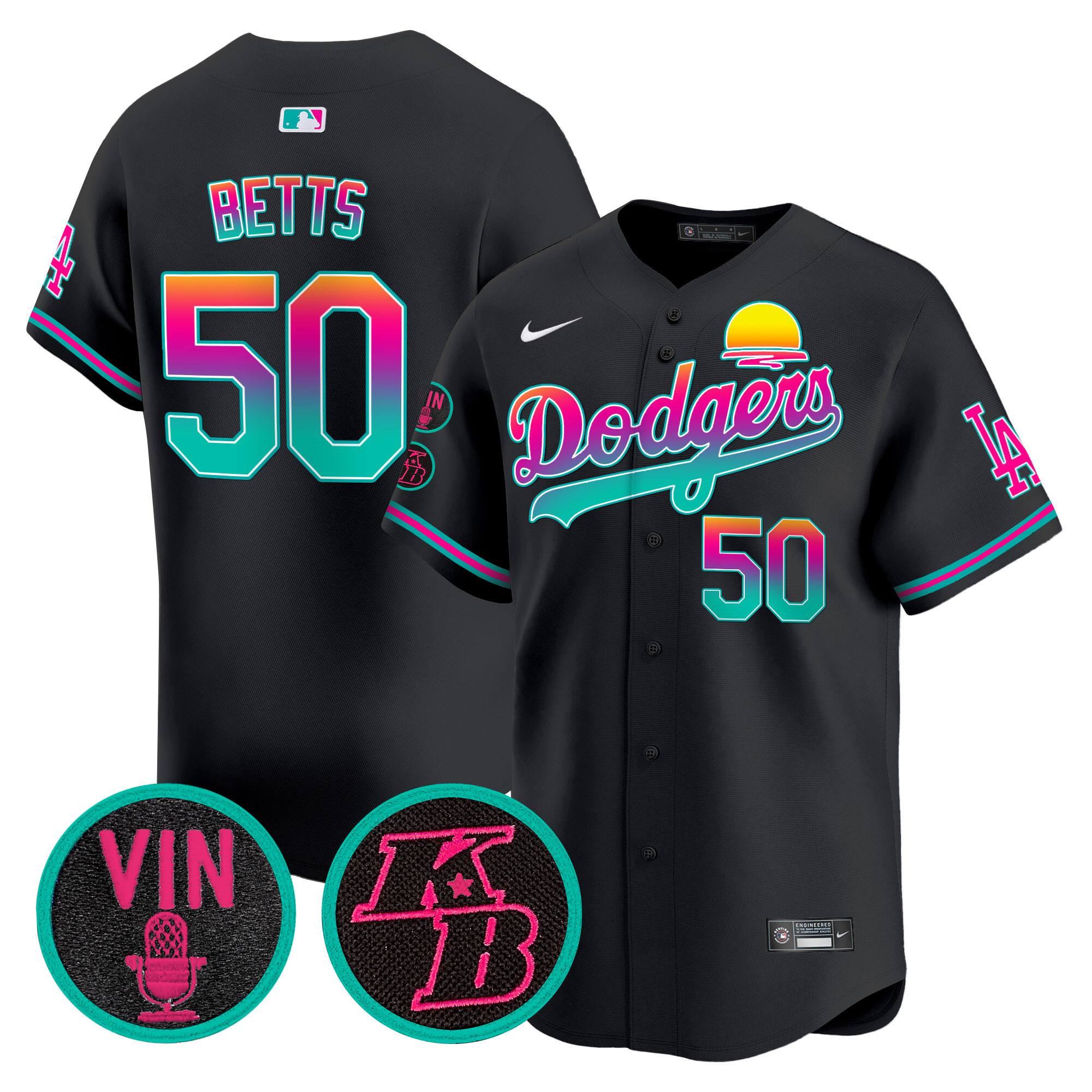 Mookie Betts Men's Los Angeles Dodgers 2024 Los Angeles City Style Vapor Premier Limited V2 Black Jersey - All Stitched