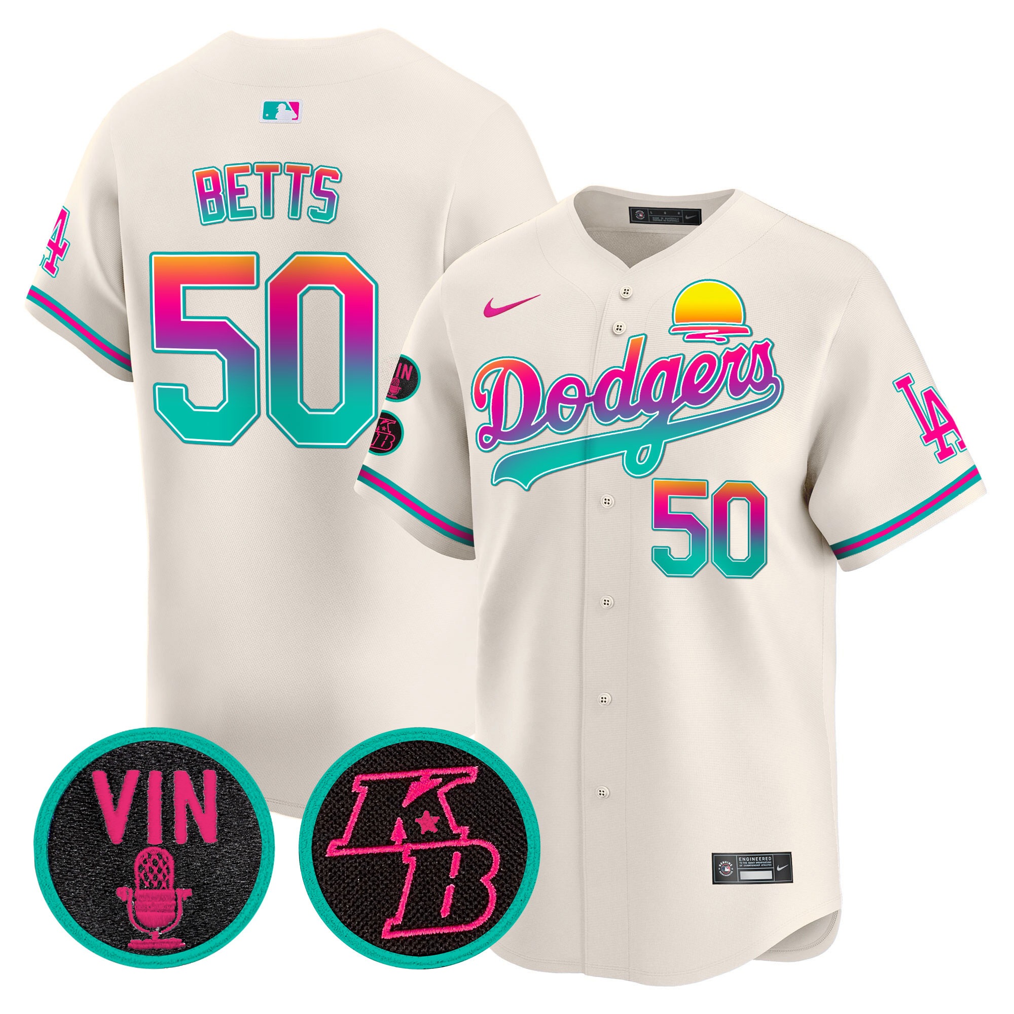 Mookie Betts Men's Los Angeles Dodgers 2024 Los Angeles City Style Vapor Premier Limited V2 Cream Jersey - All Stitched