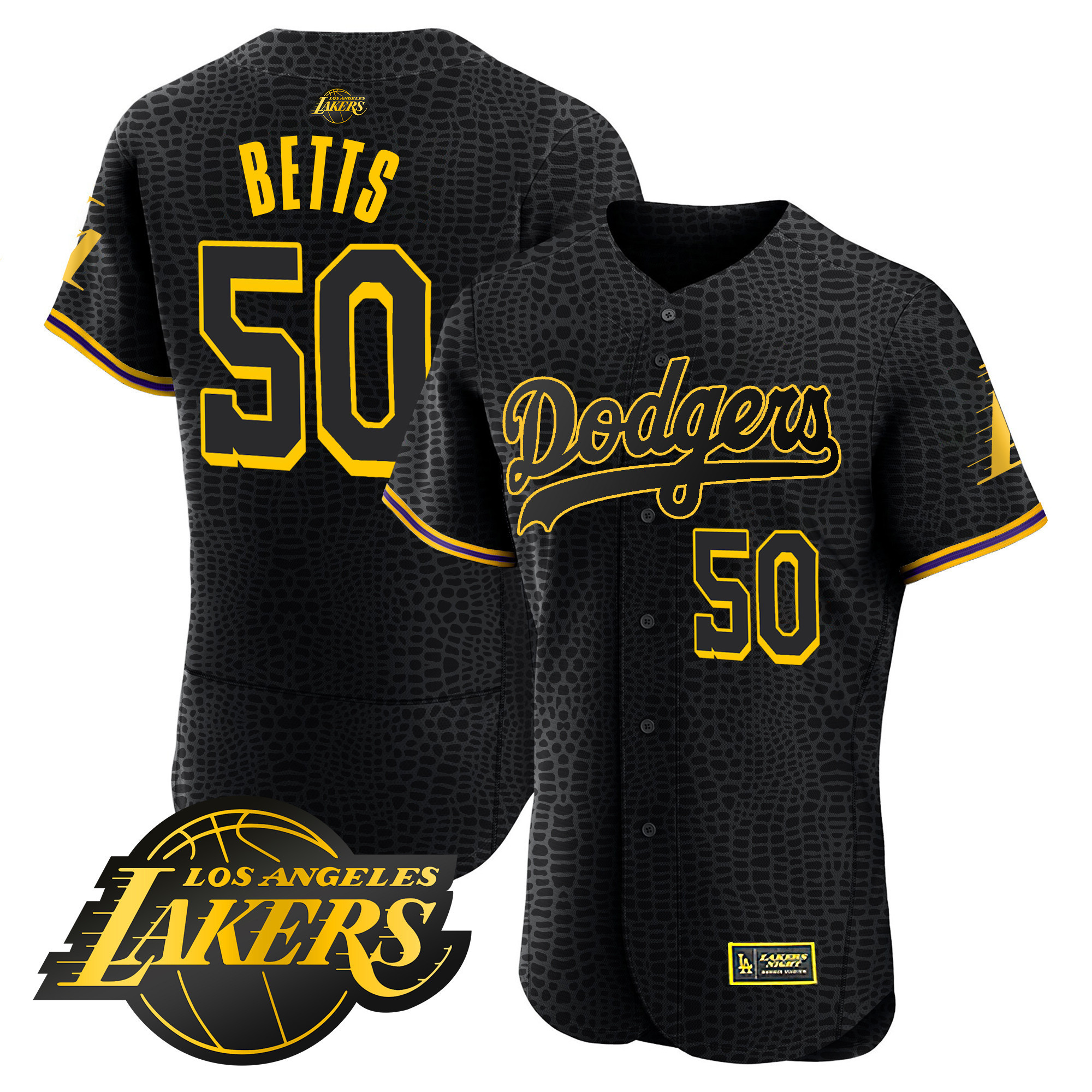 Mookie Betts Men's Los Angeles Dodgers Flex Base Mamba Jersey - All Stitched