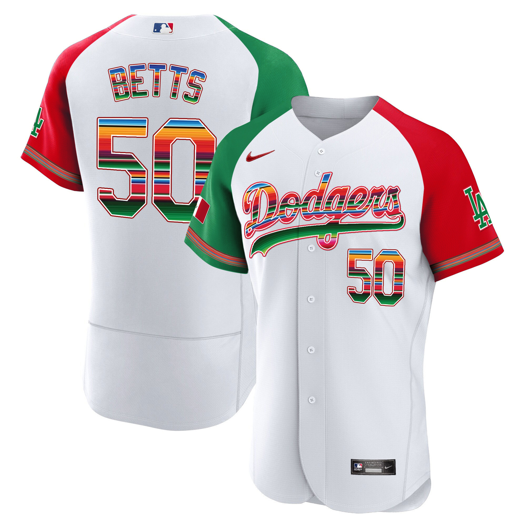 Mookie Betts Men's Los Angeles Dodgers Mexico Flex Base Limited Alternate Jersey - All Stitched