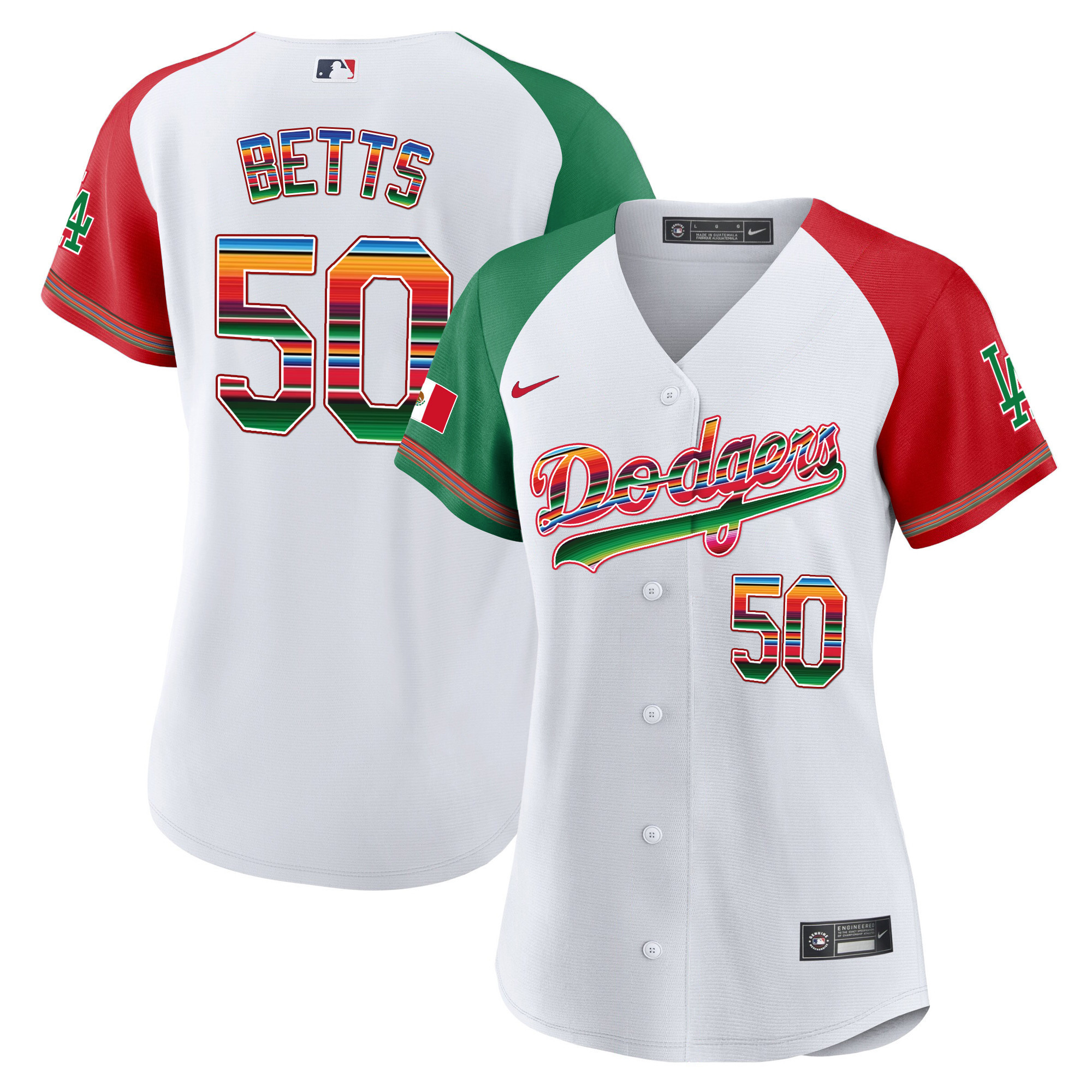 Mookie Betts Women's Los Angeles Dodgers Mexico Baseball Limited Alternate Jersey - All Stitched