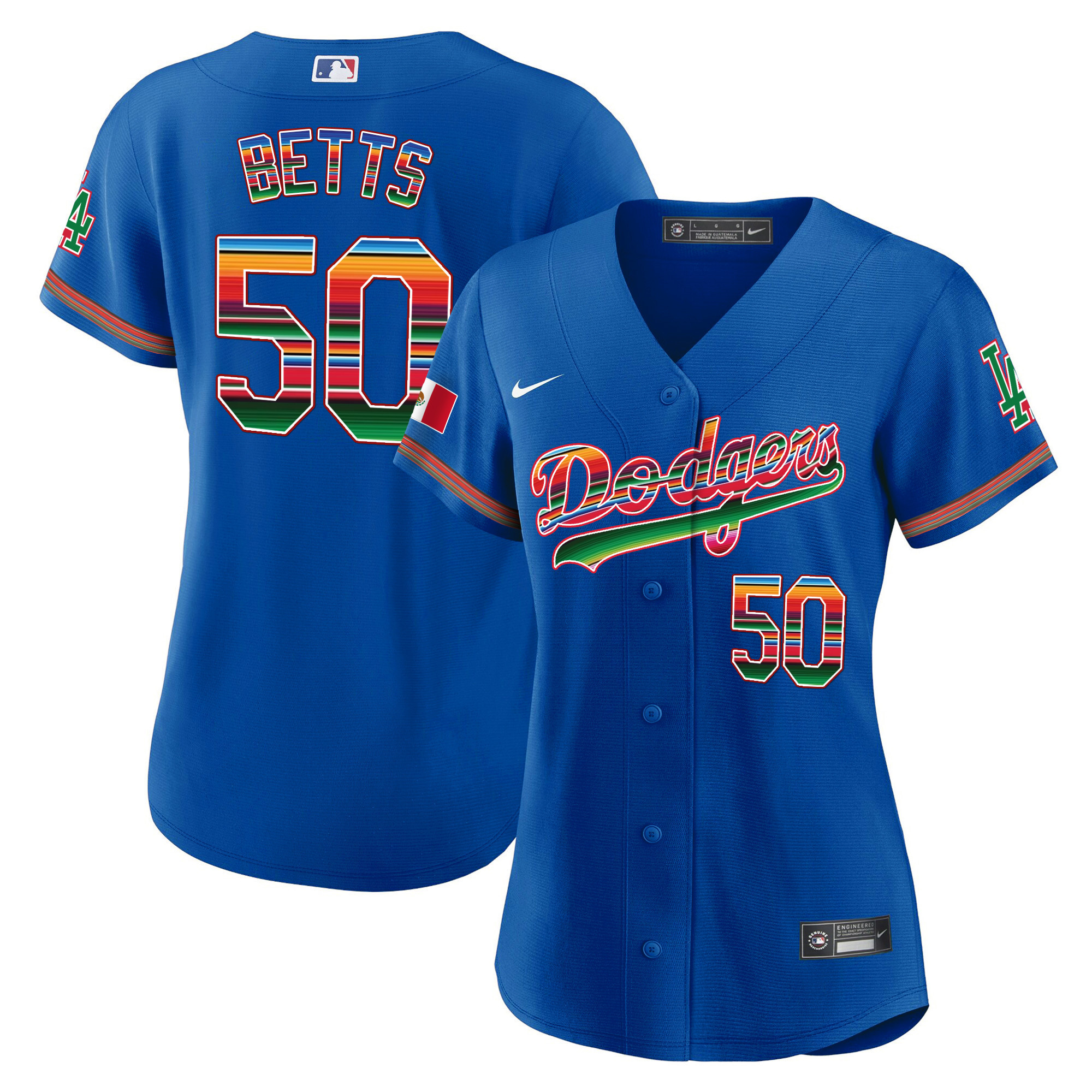 Mookie Betts Women's Los Angeles Dodgers Mexico Baseball Limited Royal Jersey - All Stitched