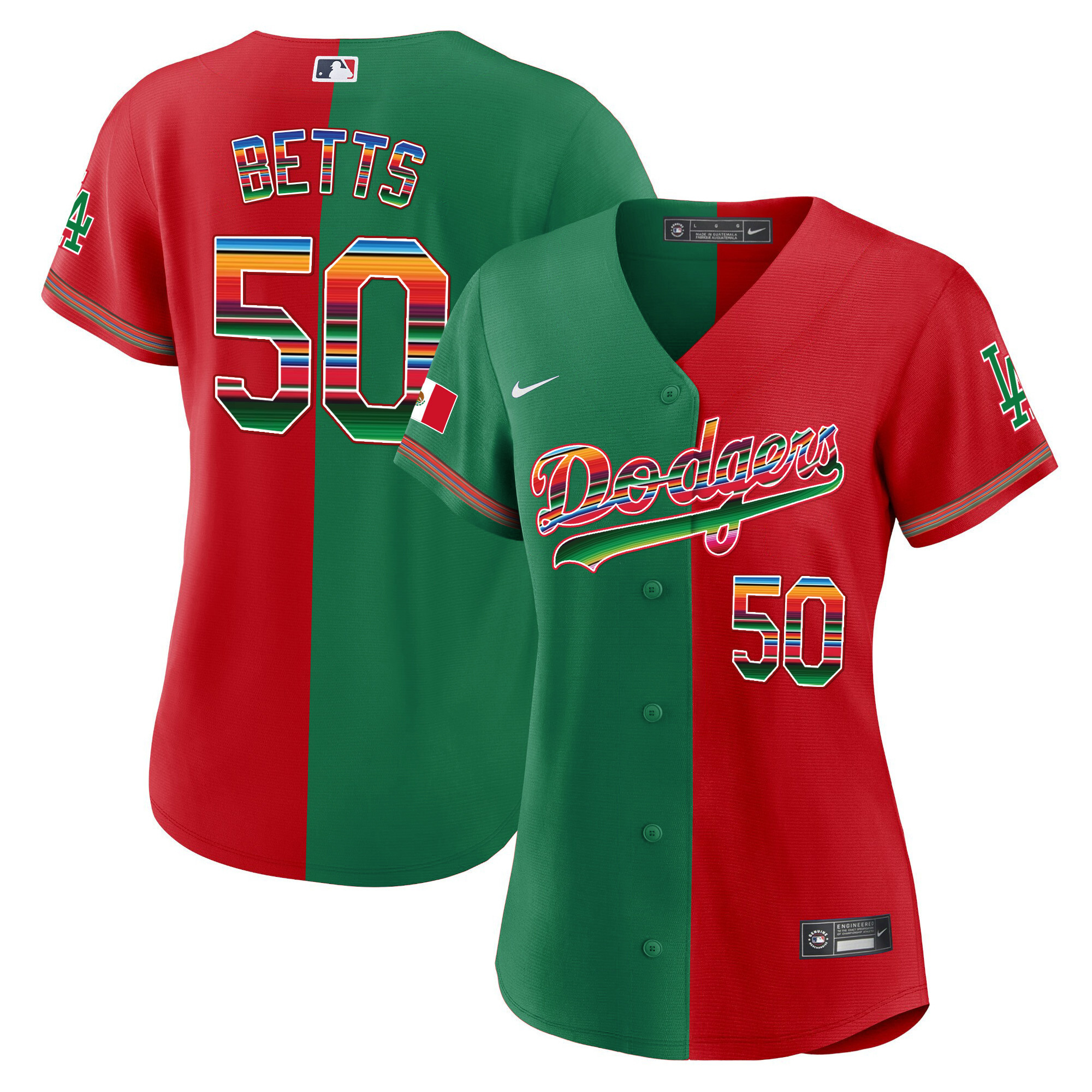 Mookie Betts Women's Los Angeles Dodgers Mexico Baseball Limited Split Jersey - All Stitched