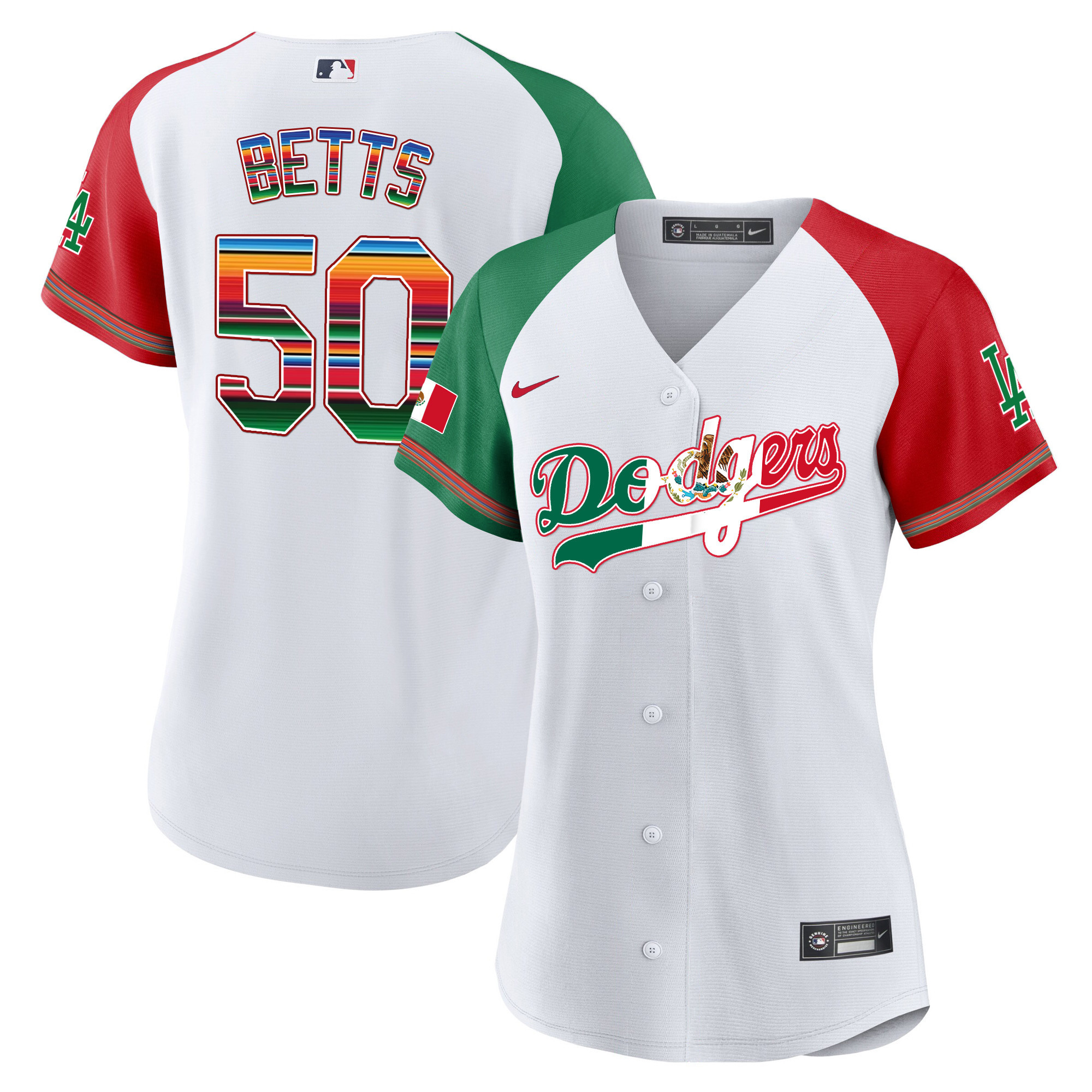 Mookie Betts Women's Los Angeles Dodgers Mexico Baseball Limited V4 Alternate Jersey - All Stitched