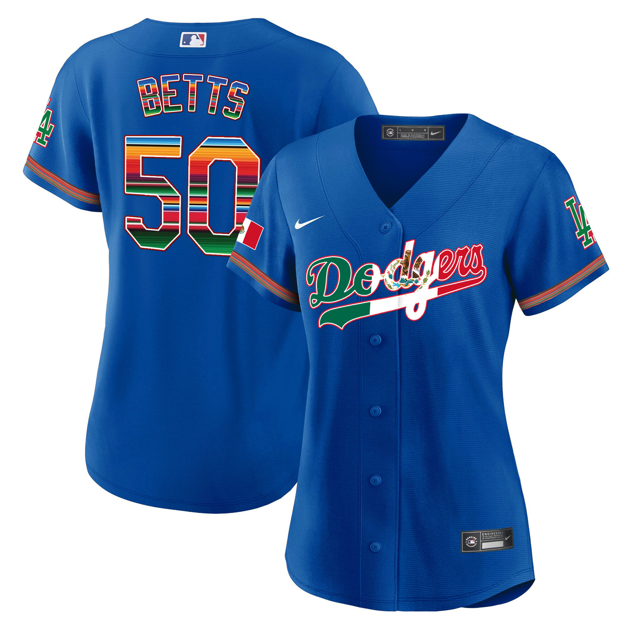Mookie Betts Women's Los Angeles Dodgers Mexico Baseball Limited V4 Royal Jersey - All Stitched