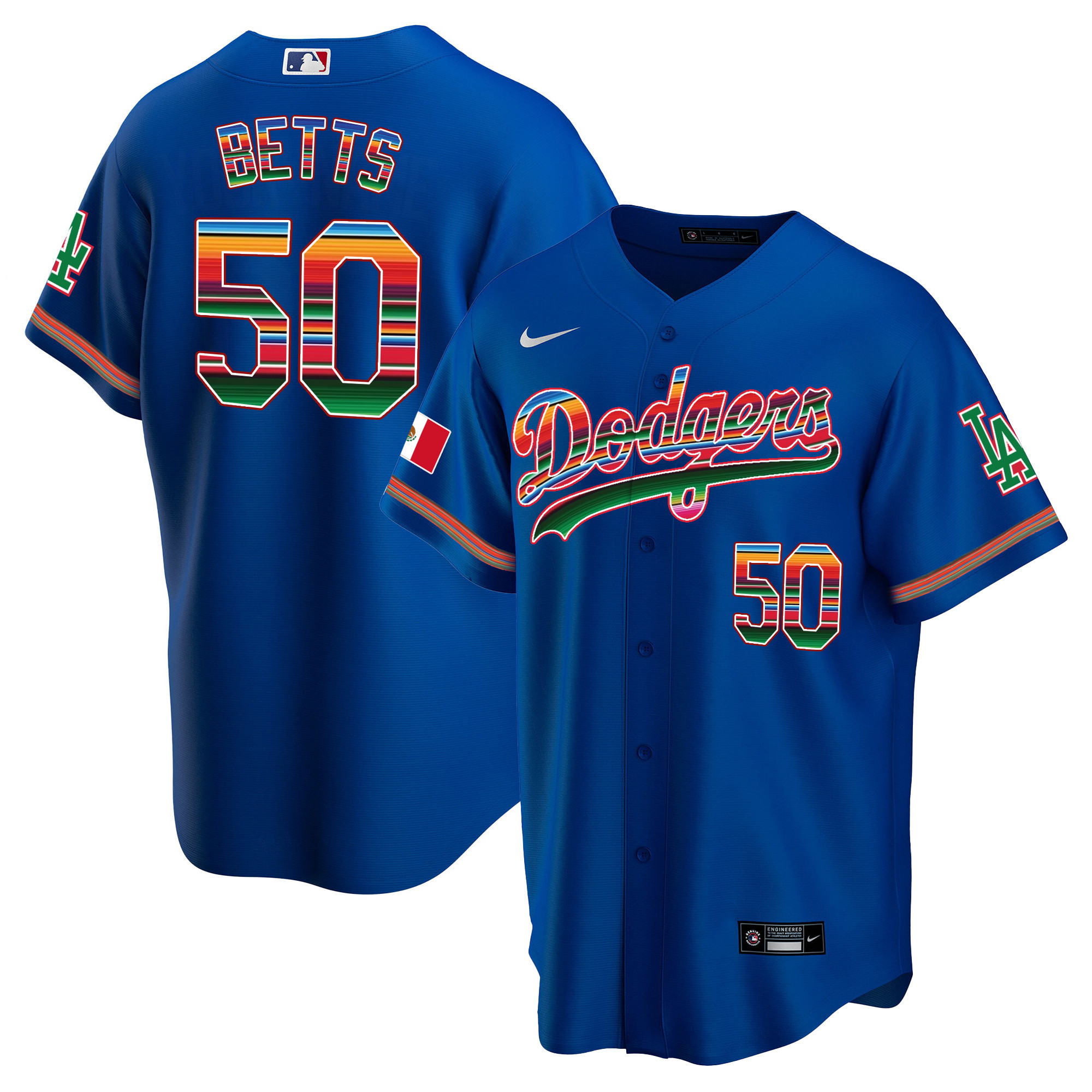 Mookie Betts Youth's Los Angeles Dodgers Mexico Cool Base Limited Royal Jersey - All Stitched