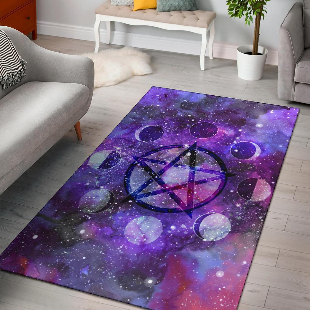 Moon Phase Area Rectangle Rug