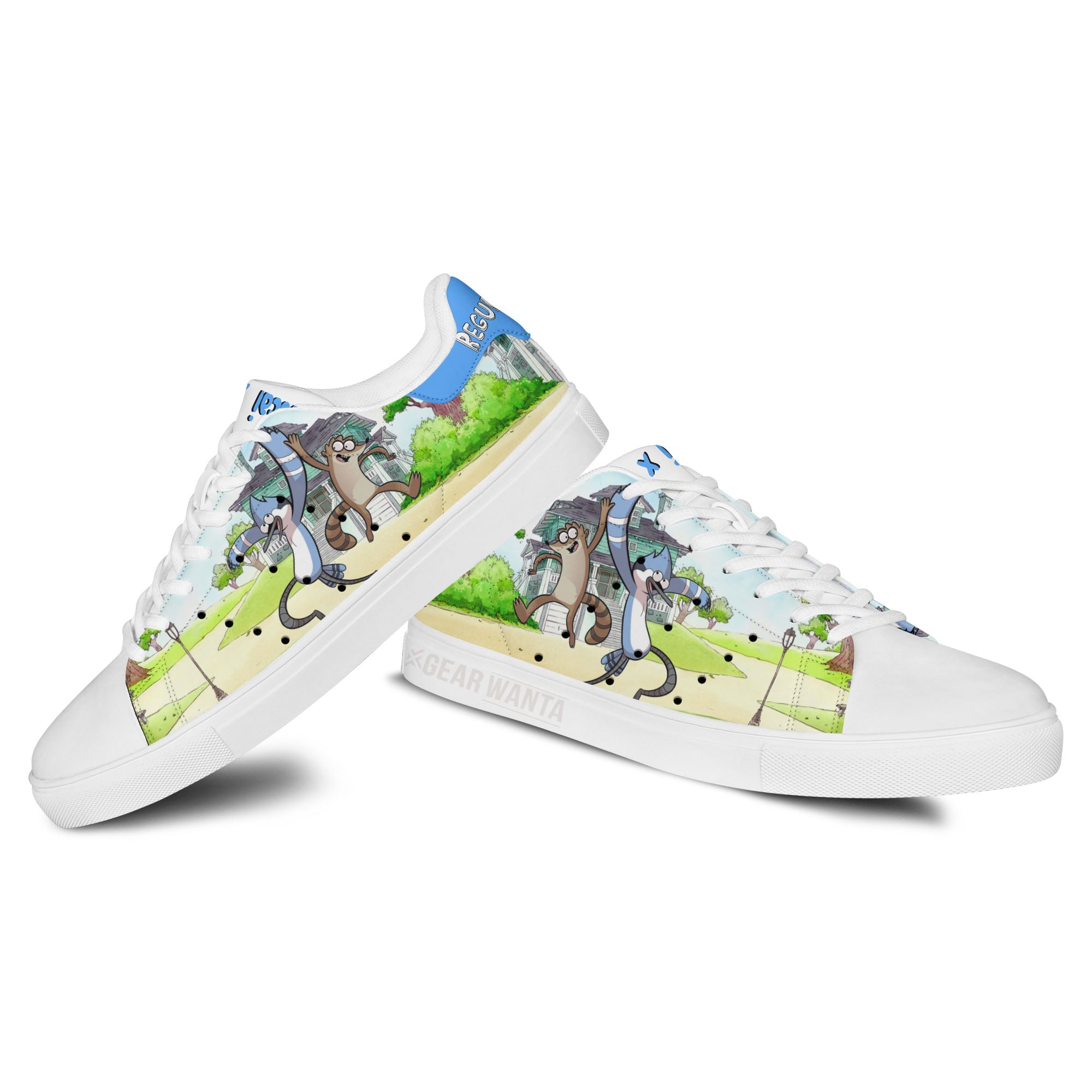 Mordecai and Rigby Skate Shoes Custom Regular Show Cartoon Fans