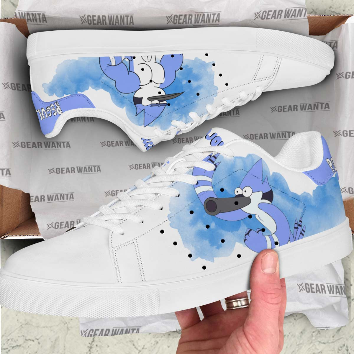 Mordecai Regular Show Skate Shoes Custom Color Cartoon Sneakers