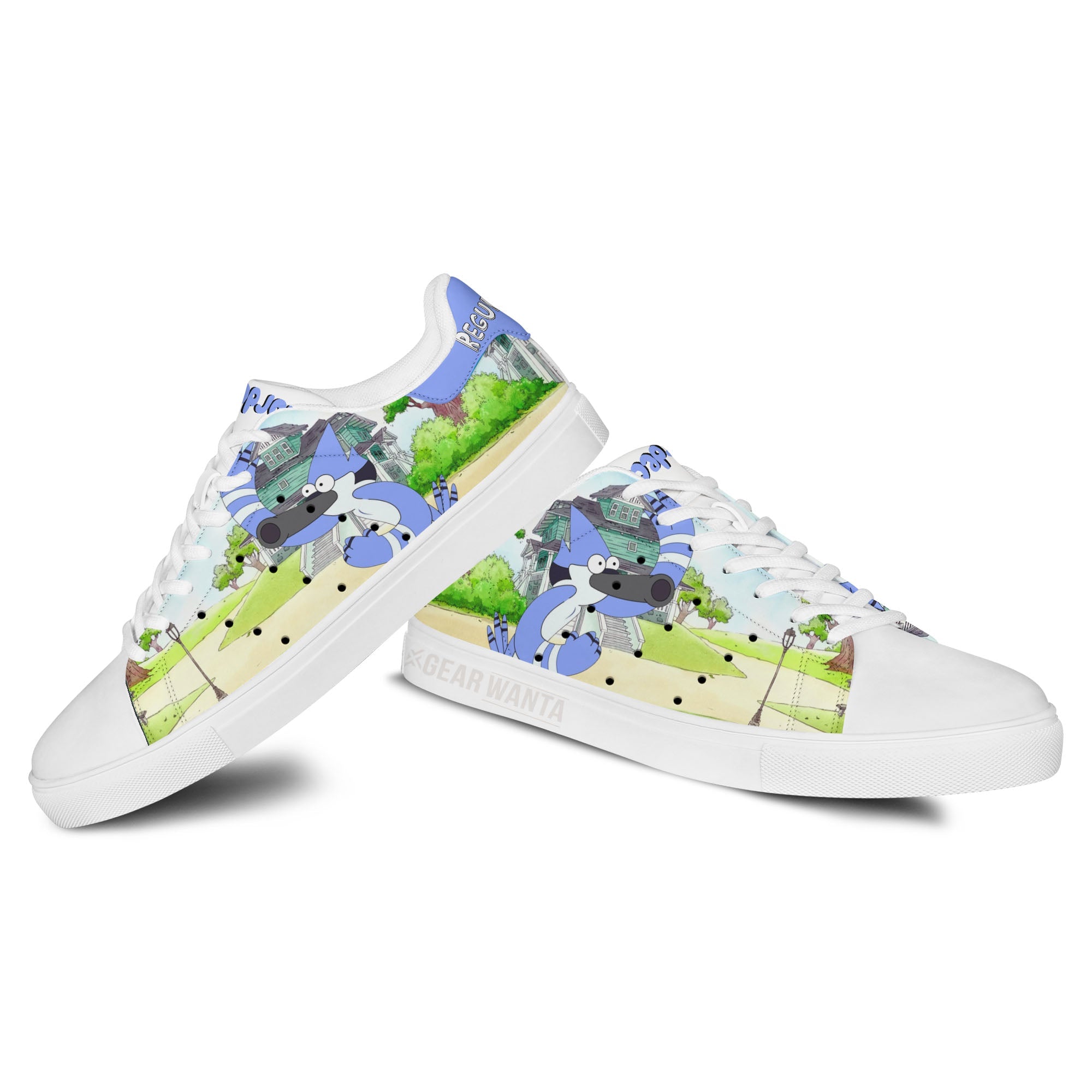 Mordecai Skate Shoes Custom Regular Show Cartoon Fans
