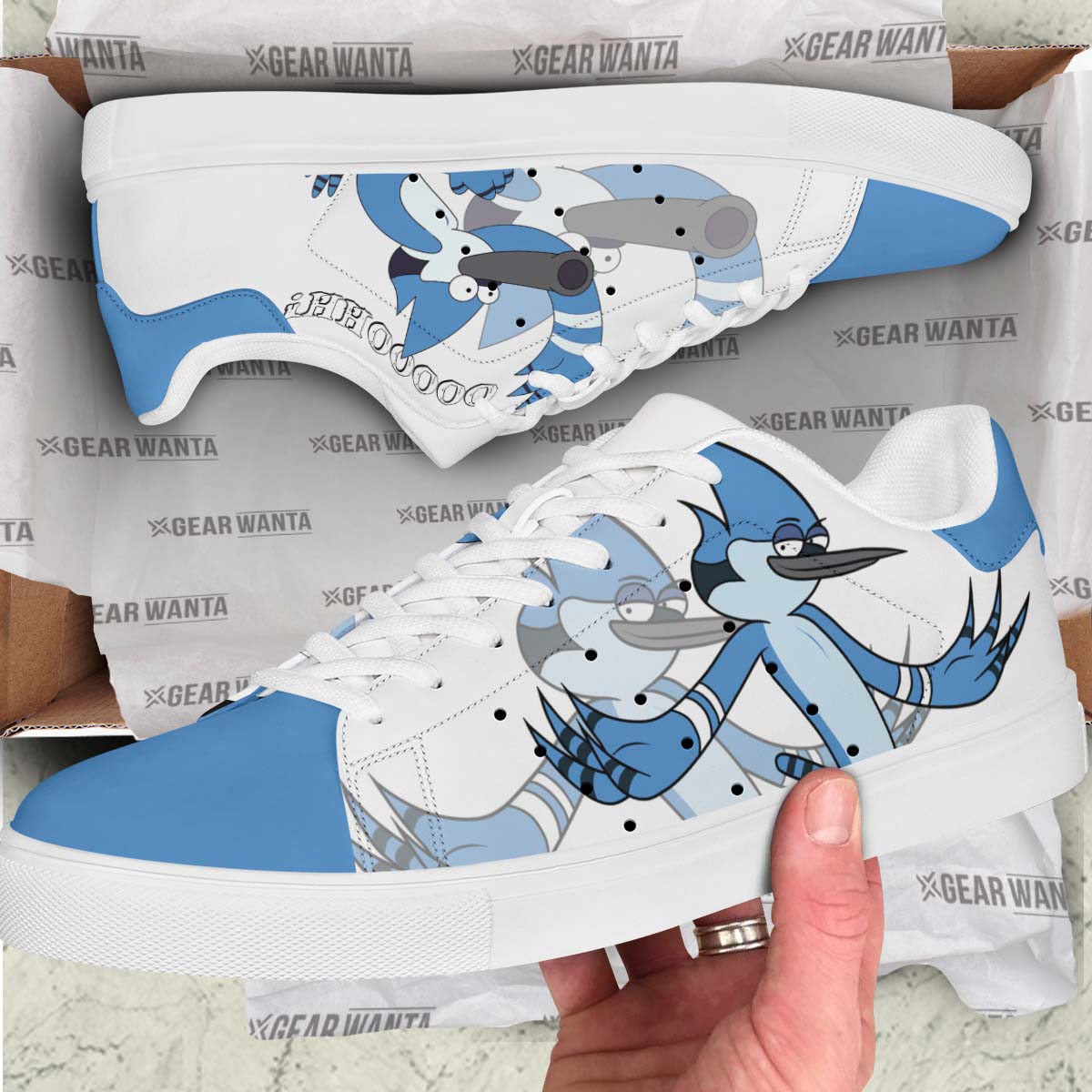 Mordecai Skate Shoes Custom Regular Show Cartoon Sneakers
