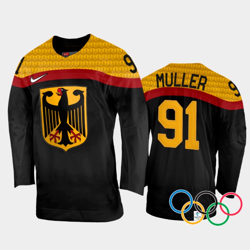 Moritz Muller Germany Black Away Jersey 2022 Winter Olympics