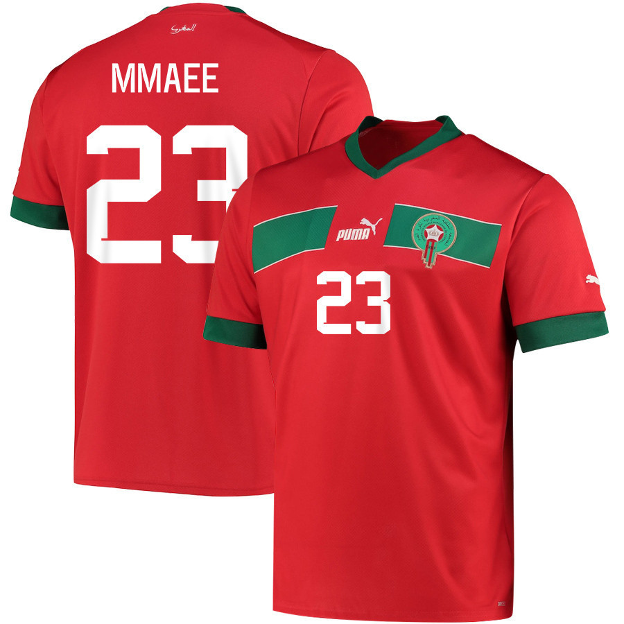 Morocco National Team 2022-23 Ryan Mmaee 23 Qatar World Cup – Red Home Men Soccer Jersey