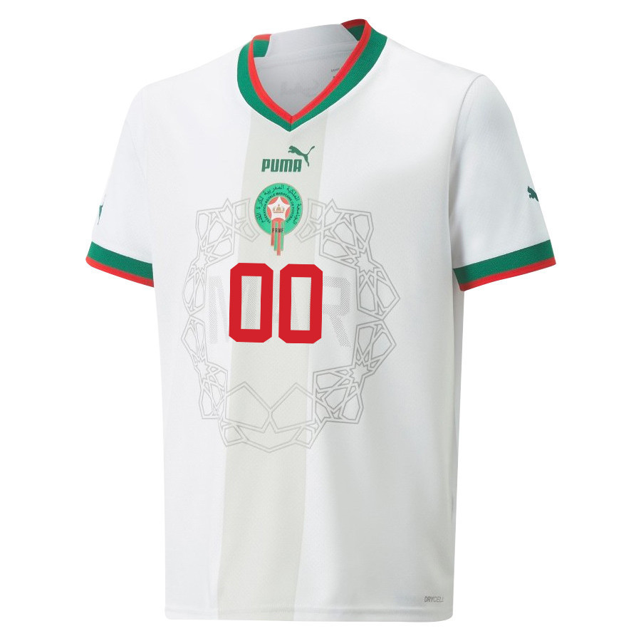 Morocco National Team FIFA World Cup Qatar 2022 Patch Away Men Soccer Jersey – Custom 00