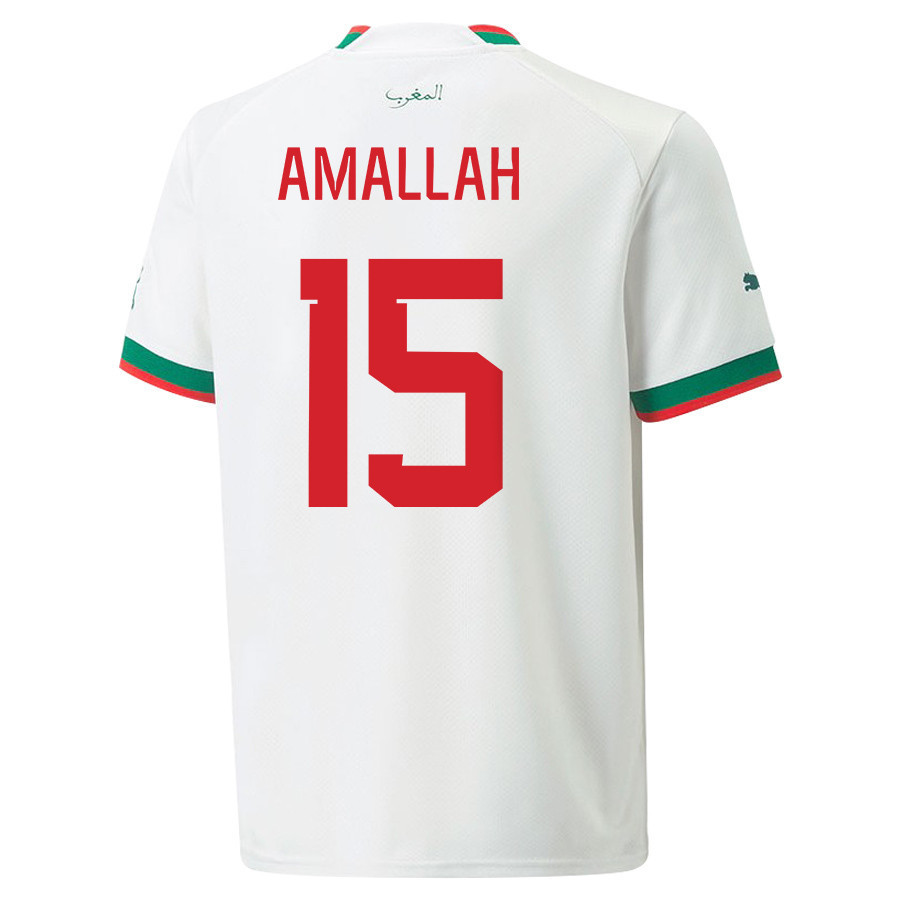 Morocco National Team FIFA World Cup Qatar 2022 Patch Away Men Soccer Jersey – Selim Amallah 15