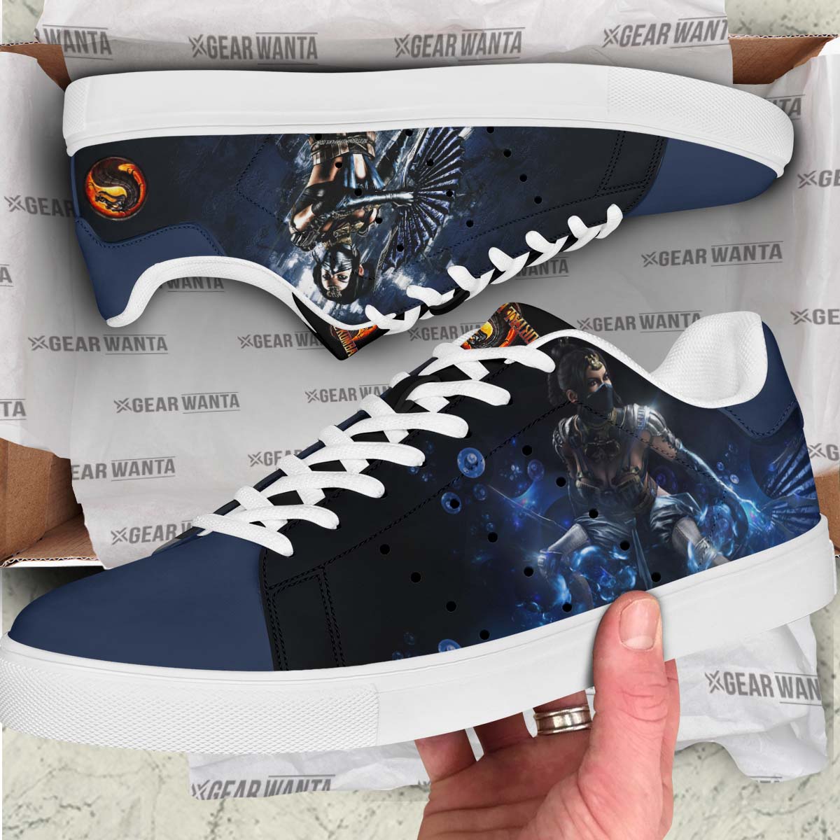 Mortal Kombat Kitana Custom Skate Shoes For Fans