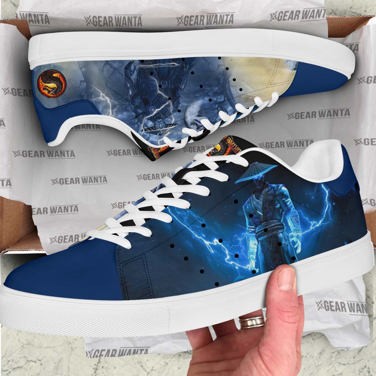 Mortal Kombat Raiden Custom Skate Shoes For Fans