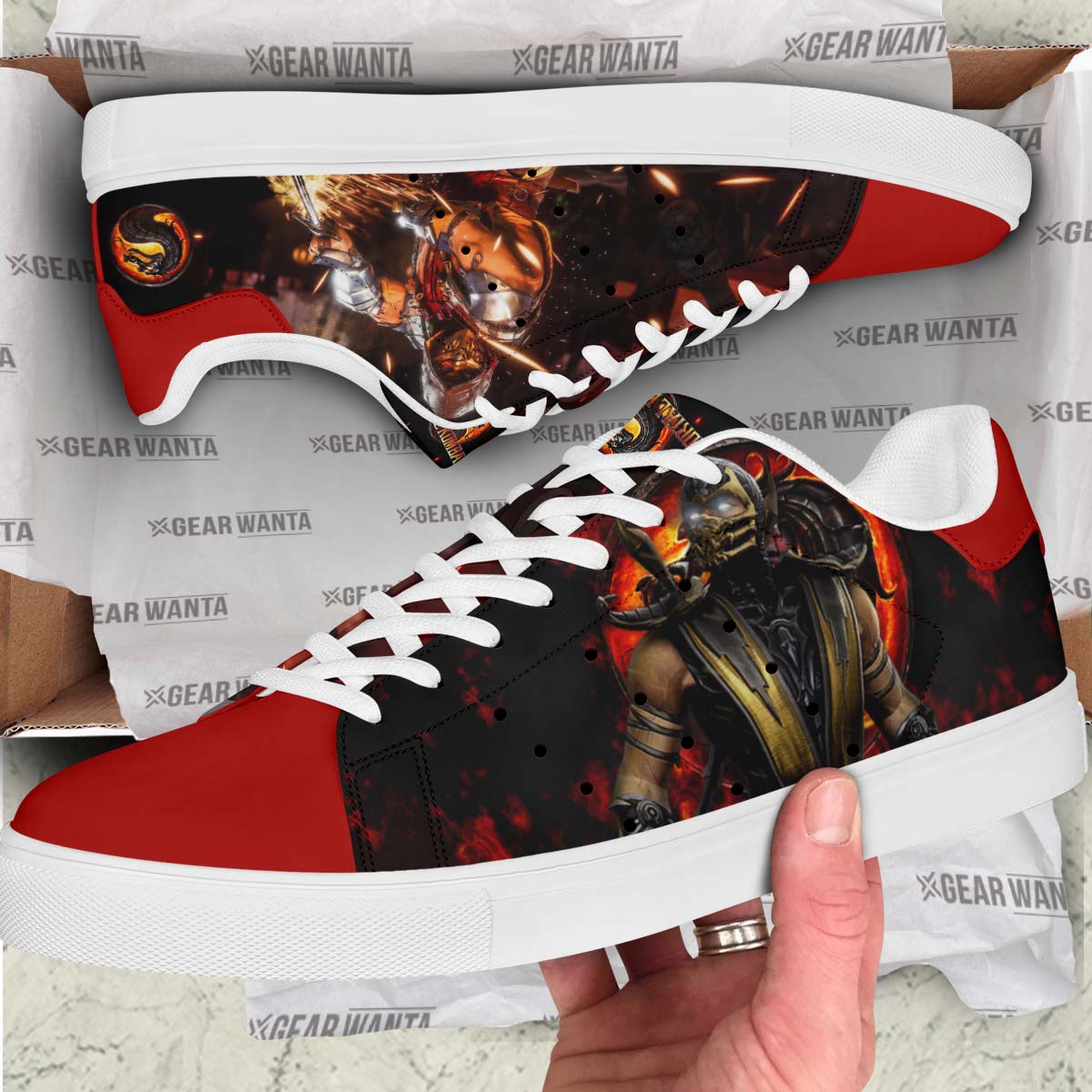 Mortal Kombat Scorpion Custom Skate Shoes For Fans