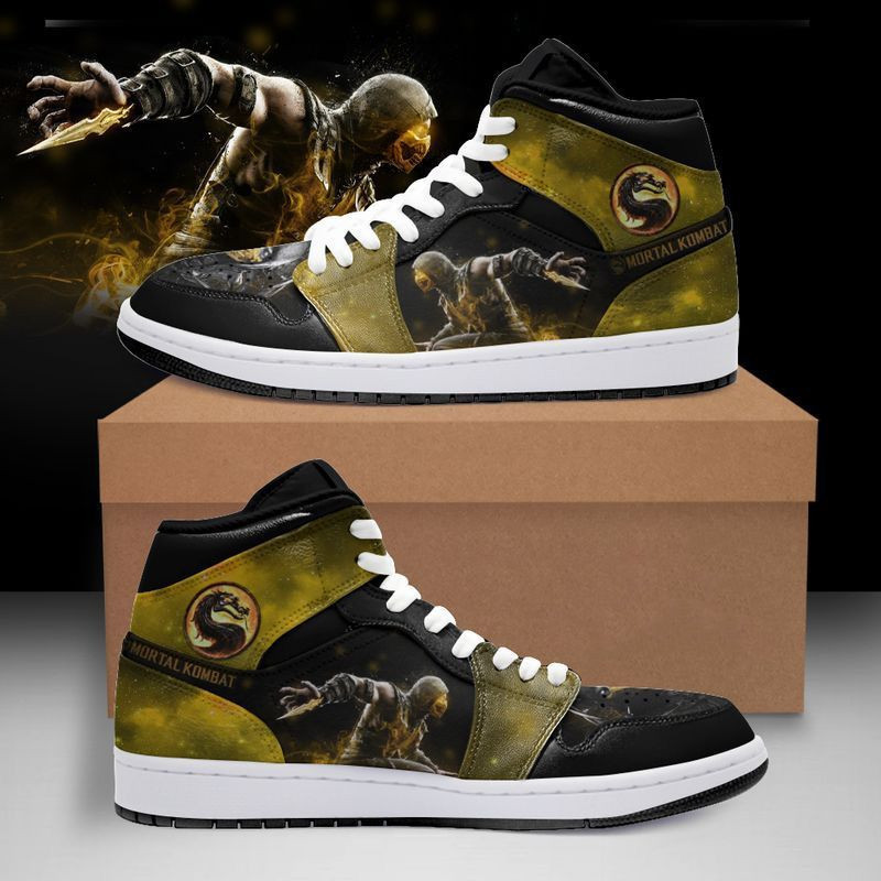 Mortal Kombat Scorpion High Top Air Jordan Sneaker, Air Jordan Hightop