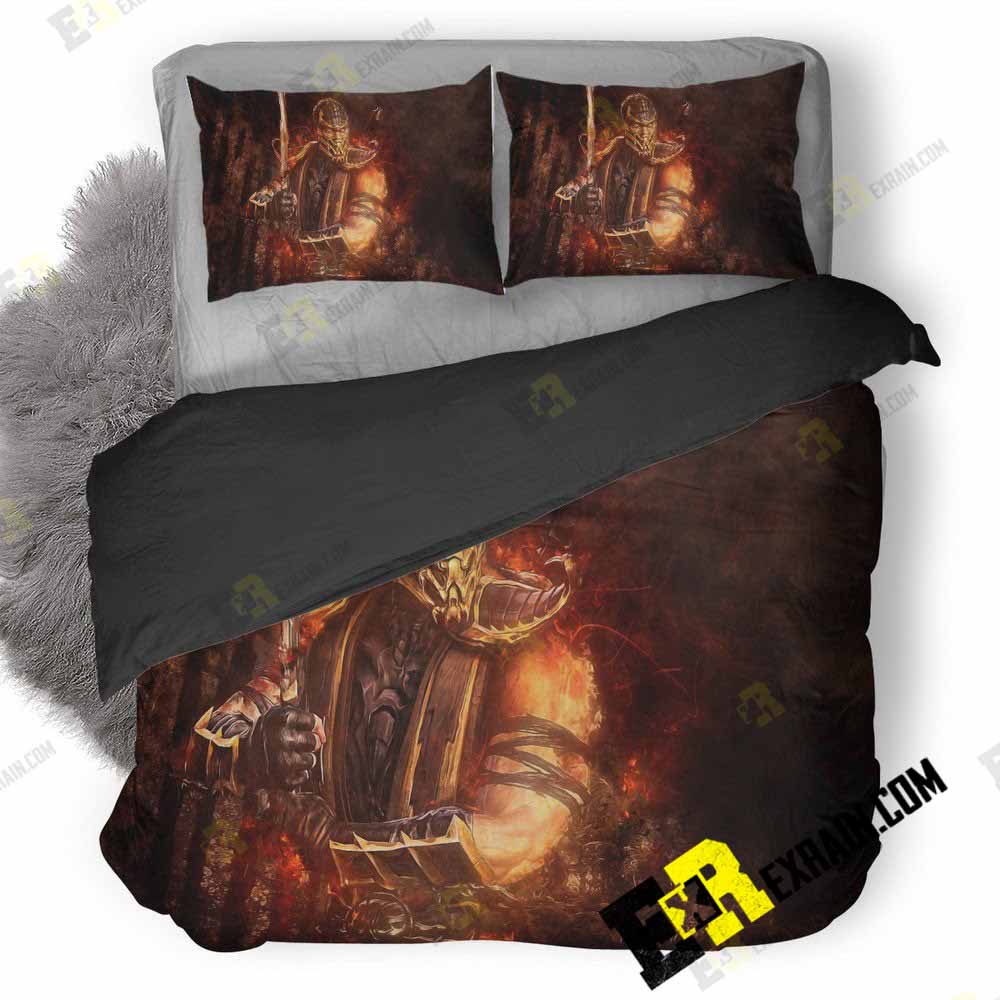 Mortal Kombat Scorpion Img 3D Customized Duvet Cover Bedding Set