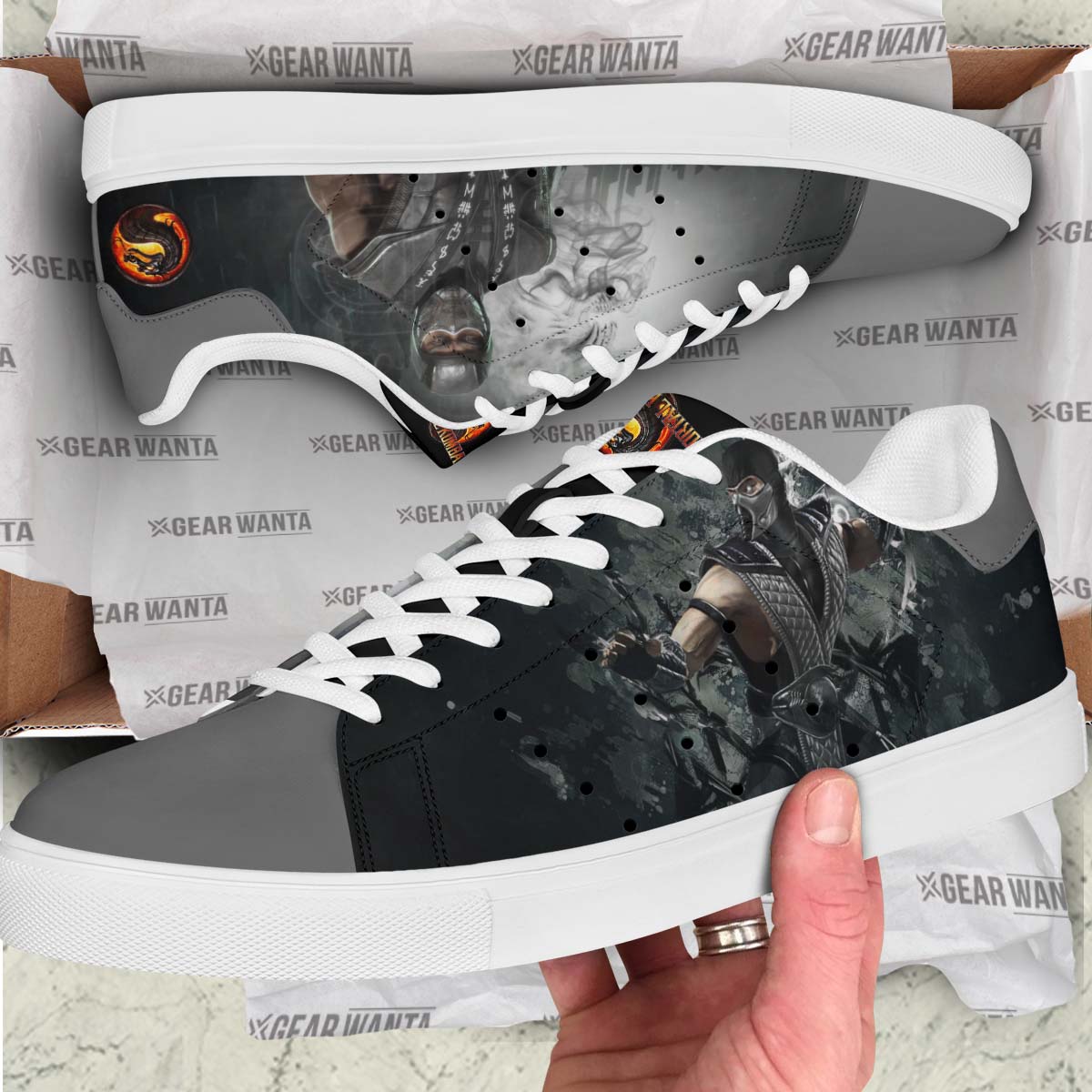 Mortal Kombat Smoke Custom Skate Shoes For Fans