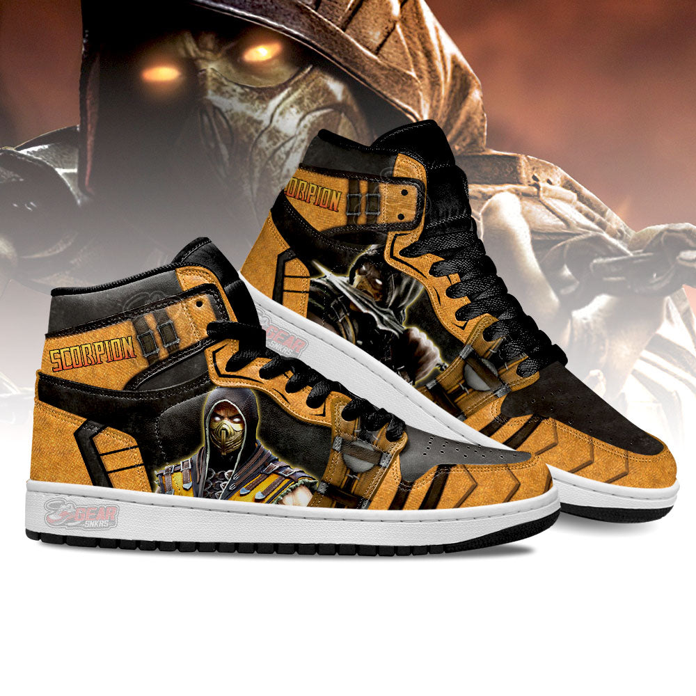 Mortal Kombat Sneakers Scorpion JD Sneakers Shoes For Fans, Air Jordan Hightop