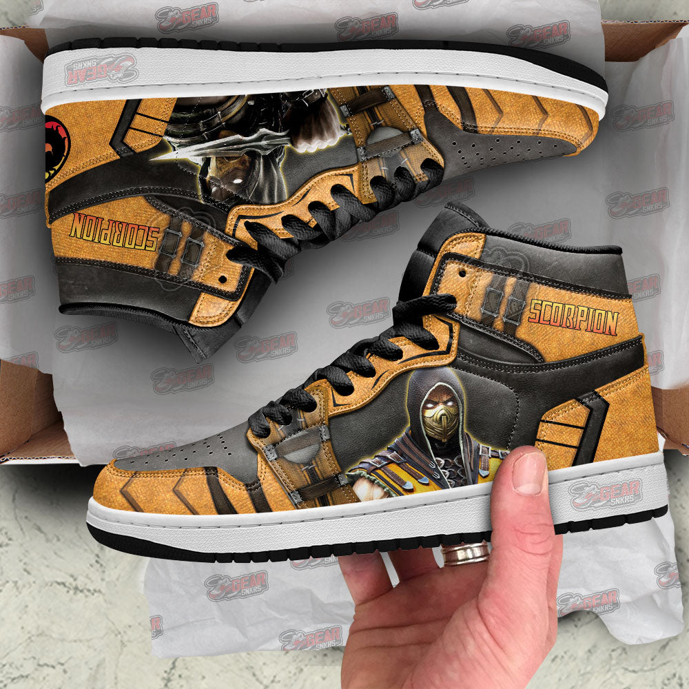 Mortal Kombat Sneakers Scorpion JD Sneakers Shoes For Fans, Air Jordan Hightop