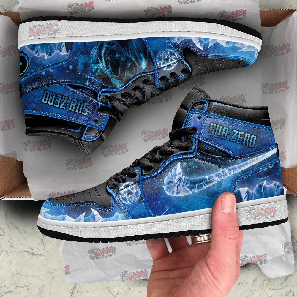 Mortal Kombat Sneakers Sub-zero Ice Style JD Sneakers Shoes For Fans, Air Jordan Hightop