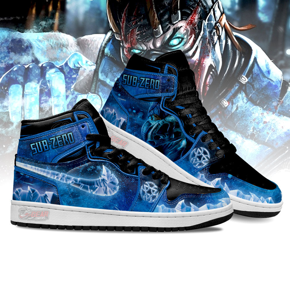 Mortal Kombat Sneakers Sub-zero Ice Style JD Sneakers Shoes For Fans, Air Jordan Hightop