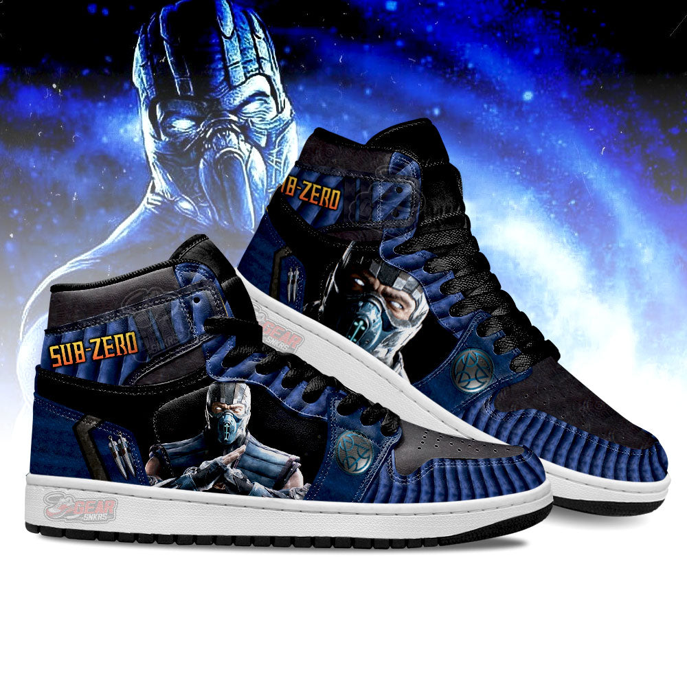 Mortal Kombat Sneakers Sub-zero JD Sneakers Shoes For Fans, Air Jordan Hightop