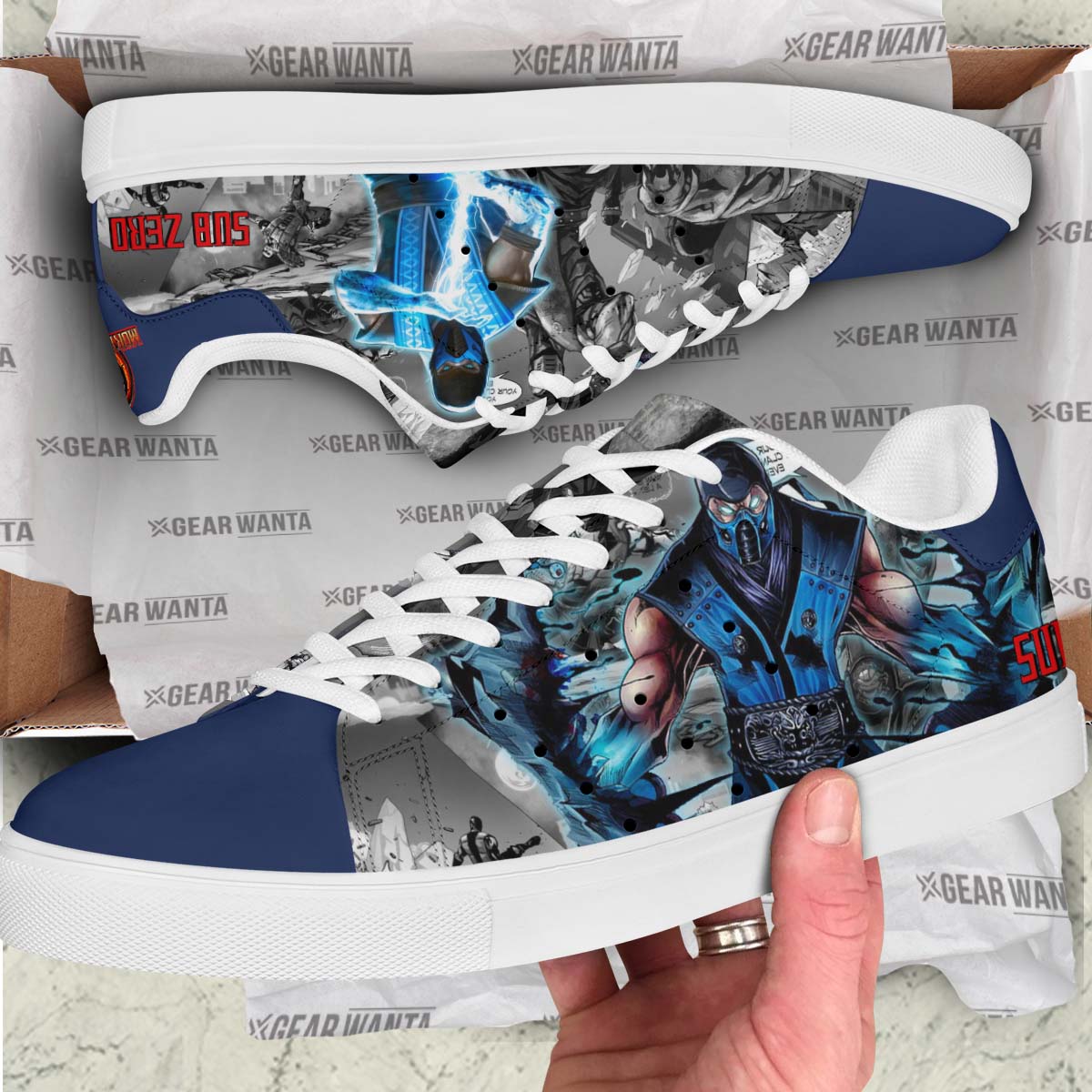 Mortal Kombat Sub-zero Custom Skate Shoes For Fans