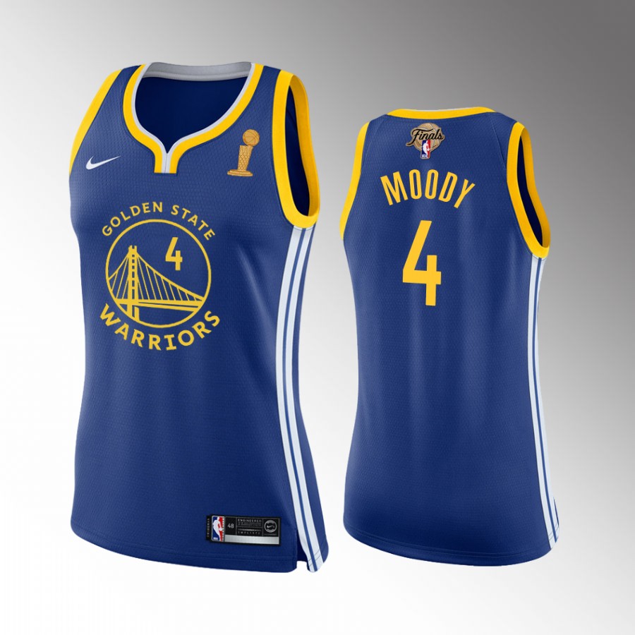Moses Moody Golden State Warriors Royal 2022 NBA Finals Champions Women Jersey Icon