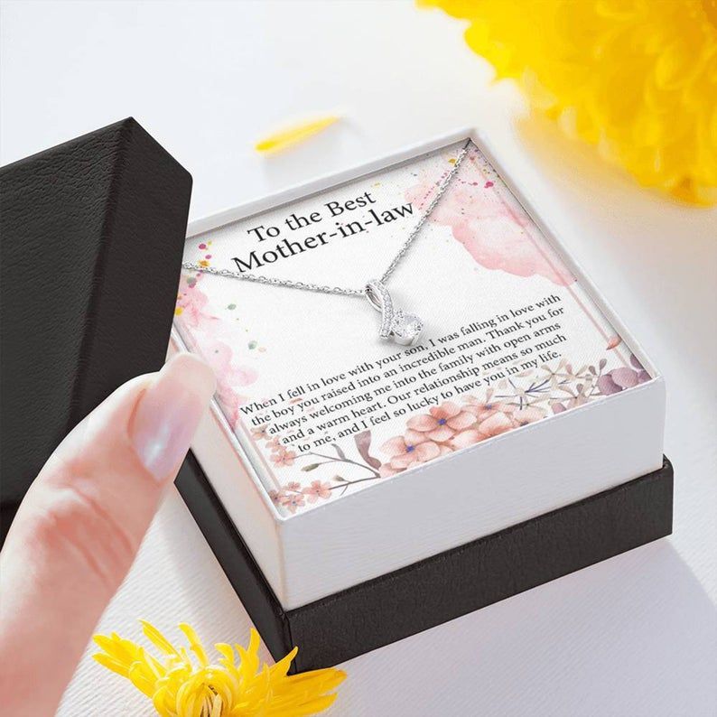 Mother-In-Law Alluring Beauty Necklace Mother-In-Law Gift, Mother-In-Law Necklace To My Mother-In-Law Box Gift Card – 2185468